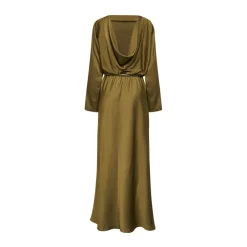 Kjoler<Max Mara Studio Pentola Satin Dress Grøn