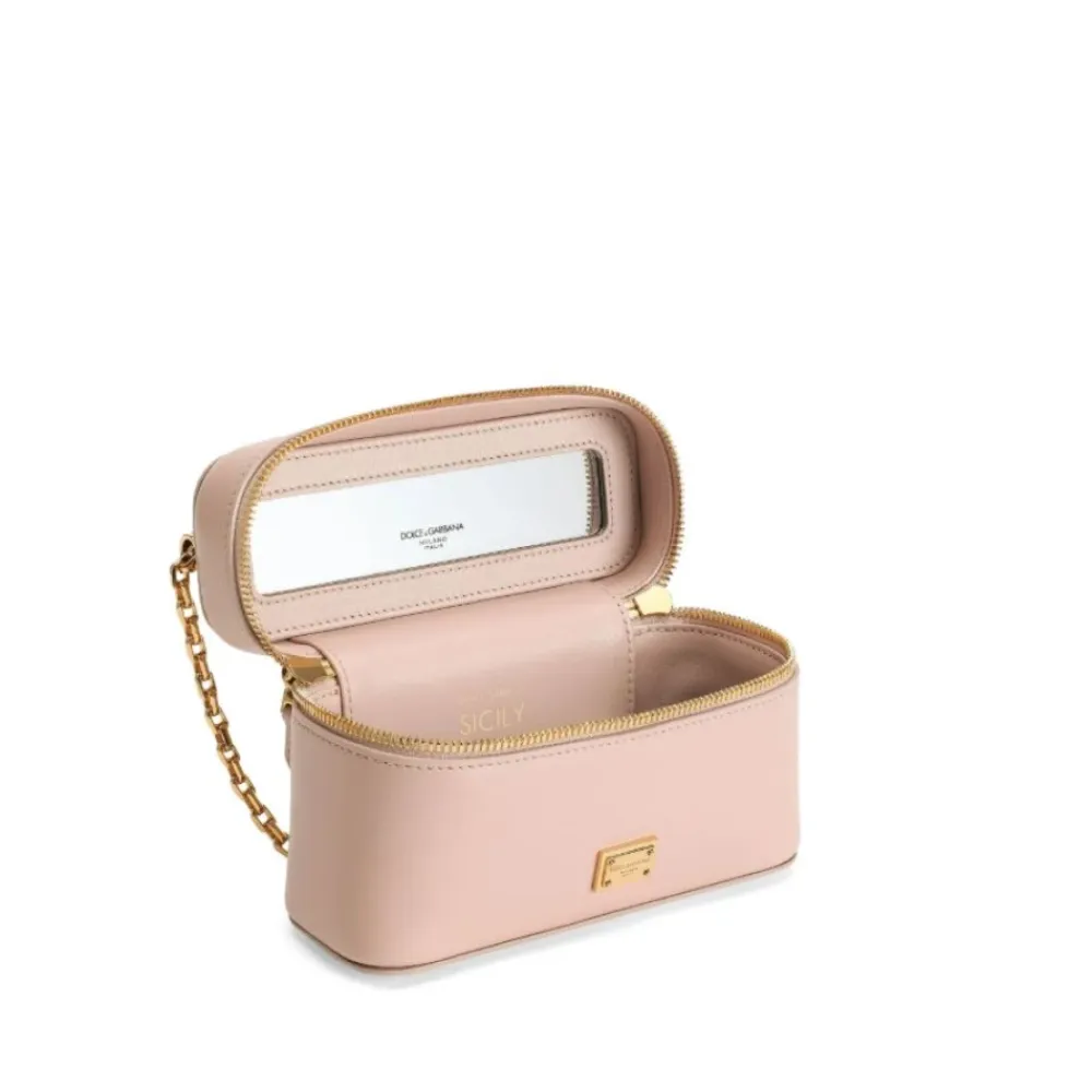 Toilettasker^Dolce & Gabbana Cube Kosmetisk Taske med Skulderrem Pink