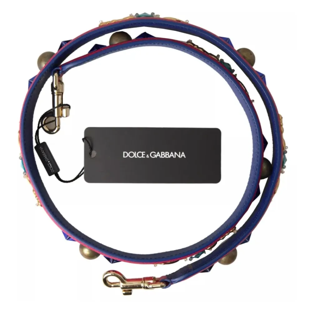 Tilbehør Til Tasker^Dolce & Gabbana Pink eksotisk læder studded skulderrem Rød