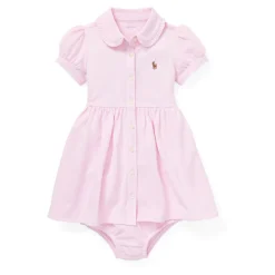 Bodystocking & Sæt^Polo Ralph Lauren Kjole med Rynket Krave og Logo Pink