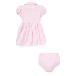 Bodystocking & Sæt^Polo Ralph Lauren Kjole med Rynket Krave og Logo Pink