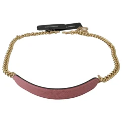 Tilbehør Til Tasker<Dolce & Gabbana Læder Guld Kæde Acryl Skulderrem Pink