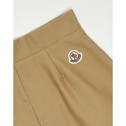 Kjoler & Nederdele^Moncler Pleated Cotton Gabardine Skirt Beige