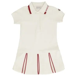 Kjoler & Nederdele^Moncler Pleated Polo Shirt Dress Hvid