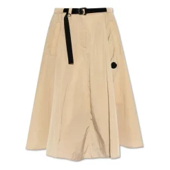 Nederdele<Moncler Plisseret Midi Nederdel Beige