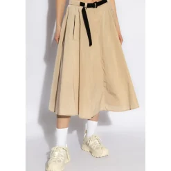 Nederdele<Moncler Plisseret Midi Nederdel Beige