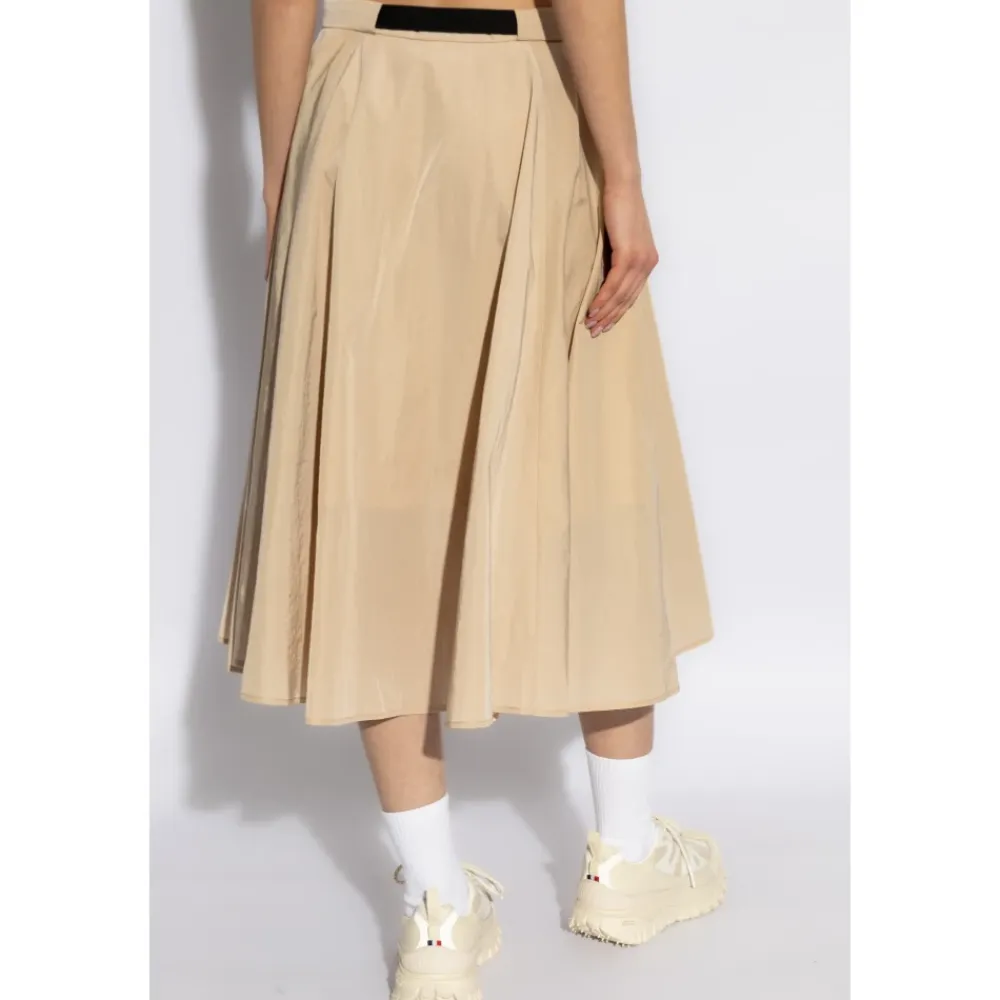 Nederdele<Moncler Plisseret Midi Nederdel Beige