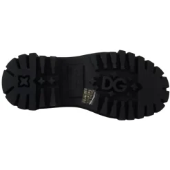 Snøresko<Dolce & Gabbana Poleret kalveskinds Trekking Derby Sort