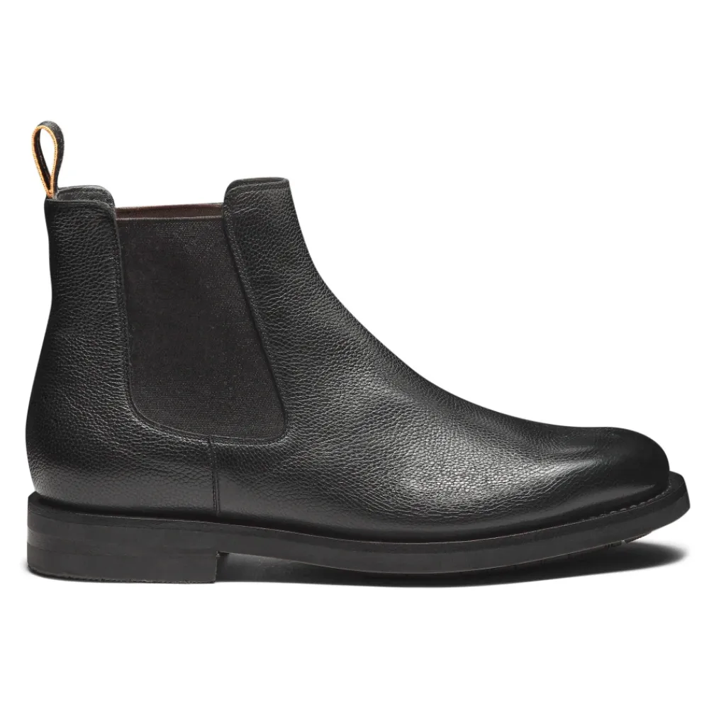 Chelsea Boots|Støvler^Santoni Poleret Læder Chelsea Støvle Sort