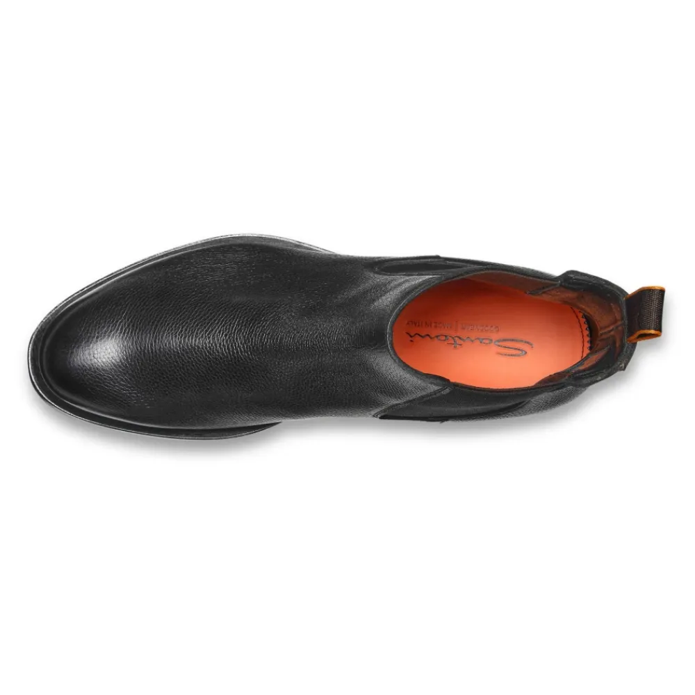 Chelsea Boots|Støvler^Santoni Poleret Læder Chelsea Støvle Sort
