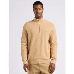 Strik^Ralph Lauren Polo Sweater med lynlås i halsen Brun