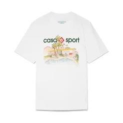 T-Shirts^Casablanca Poolside T-shirt Hvid