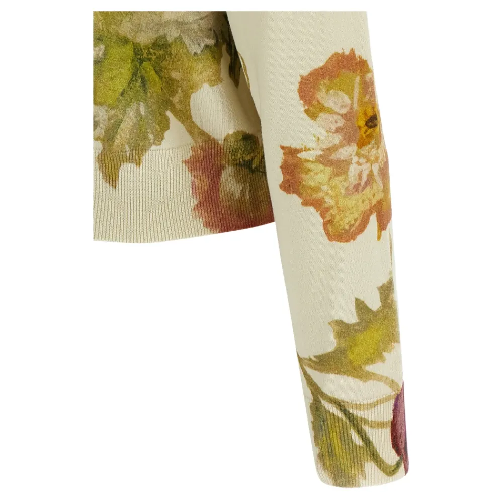 Striktrøjer & Sweatere<Carolina Herrera Poppy-Print Cardigan Multifarvet