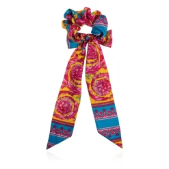 Hår Tilbehør<Versace Printed Twill Scarf Tie Scrunchie Multifarvet
