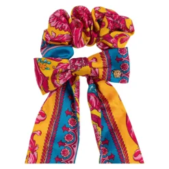 Hår Tilbehør<Versace Printed Twill Scarf Tie Scrunchie Multifarvet