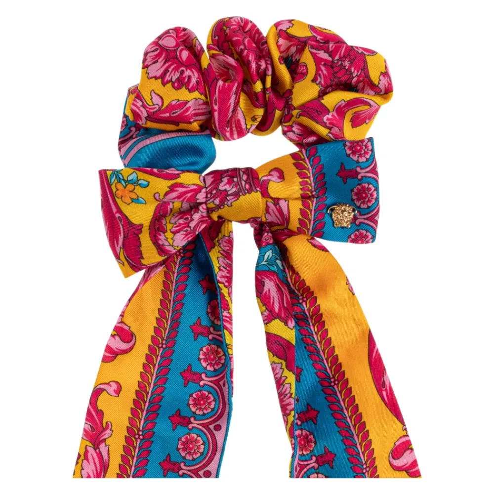 Hår Tilbehør<Versace Printed Twill Scarf Tie Scrunchie Multifarvet