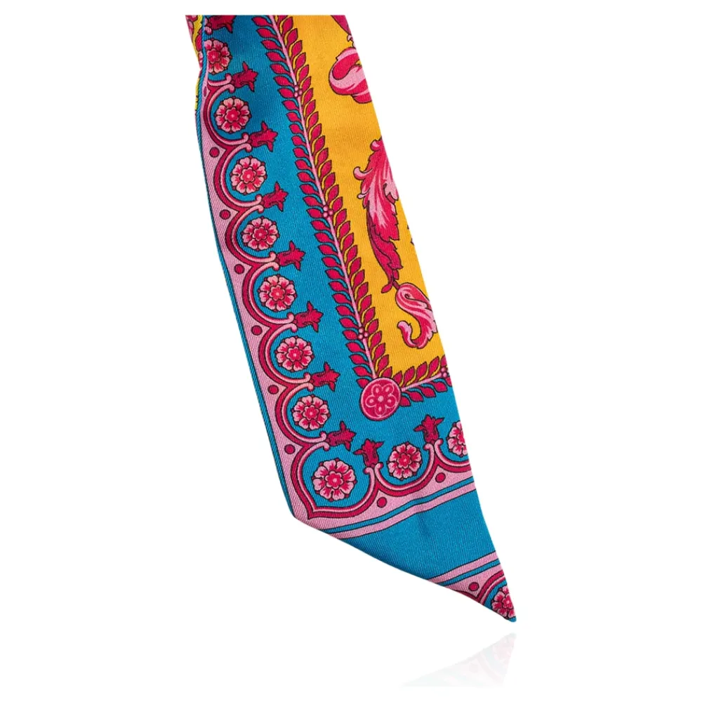 Hår Tilbehør<Versace Printed Twill Scarf Tie Scrunchie Multifarvet