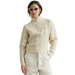 Striktrøjer & Sweatere<Polo Ralph Lauren Pull col camionneur demi zip Beige