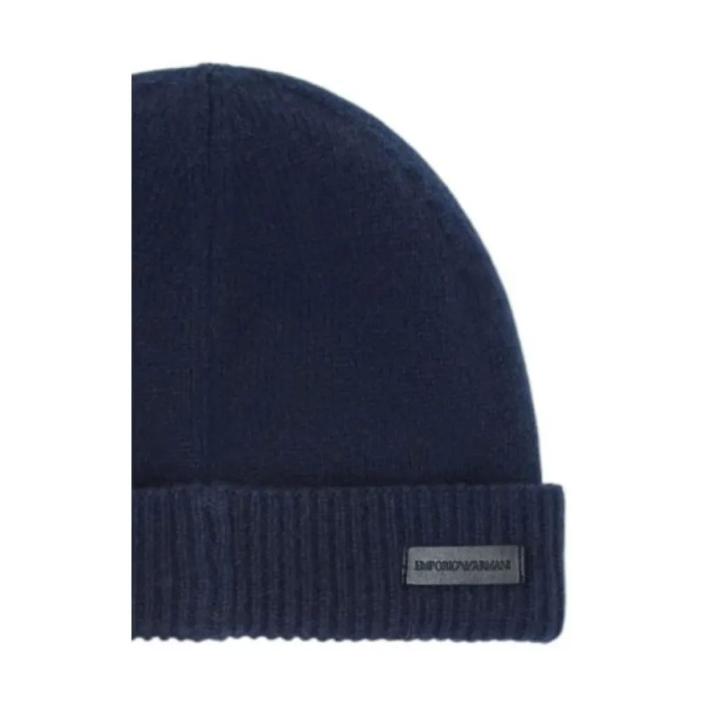 Huer, Kasketter & Hatte|Huer & Kasketter<Emporio Armani Pure Cashmere Beanie Blå