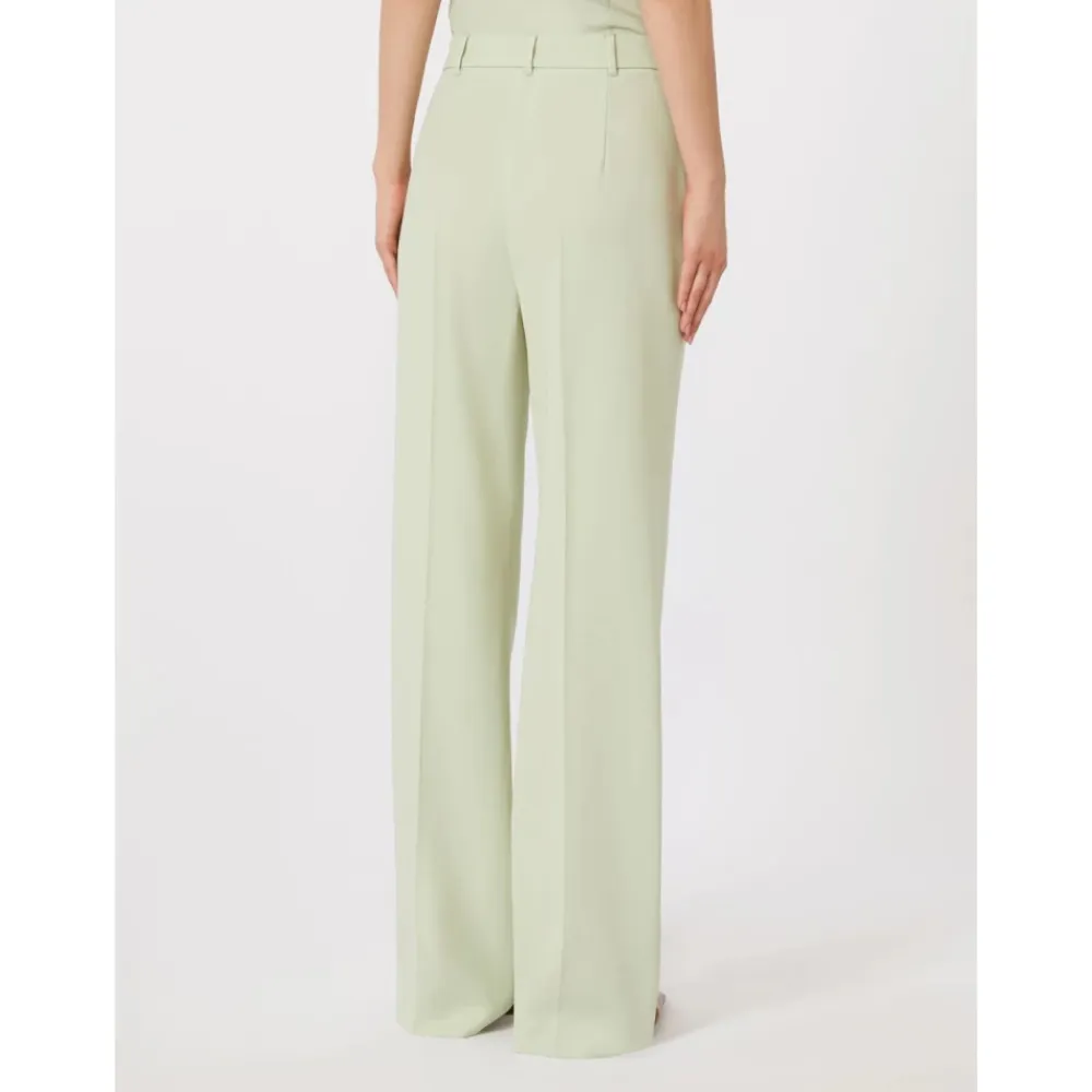 Bukser^Max Mara Studio Quasar Wool Crepe Trousers Grøn