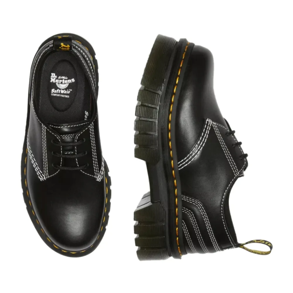 Snøresko^Dr. Martens Quiltede Platform Sko Sort