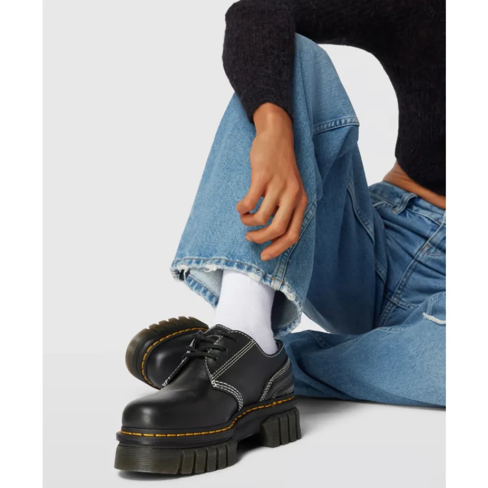 Snøresko^Dr. Martens Quiltede Platform Sko Sort