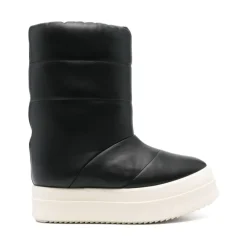 Vinterstøvler^Rick Owens Quiltet Slip-On Sko med Tyk Sål Sort