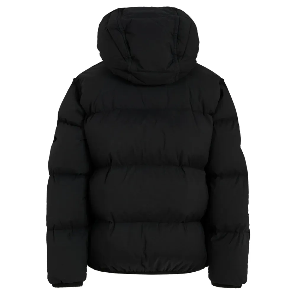 Jakker^Stone Island Quiltet Dunjakke med Hætte Sort