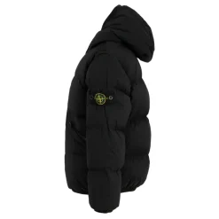 Jakker^Stone Island Quiltet Dunjakke med Hætte Sort