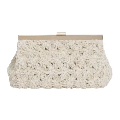 Clutch^Fabiana Filippi Raffia Blomster Clutch Elegant Skuldertaske Beige