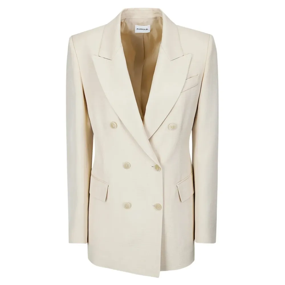 Jakker<P.A.R.O.S.H. Rania Double-Breasted Jakke Beige