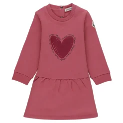 Kjoler & Nederdele<Moncler Baby Bomulds Kjole Pige Logo Print Rød