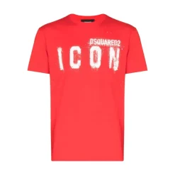 T-Shirts^Dsquared2 Logo Print T-Shirt Rød