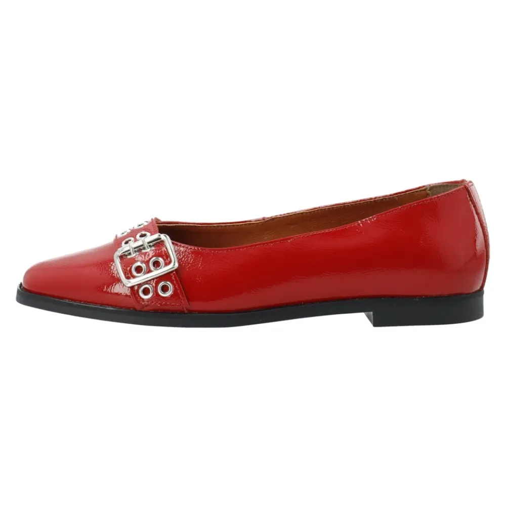 Ballerina Sko^Cashott Patent Diana Loafer Ballerina Sko Rød