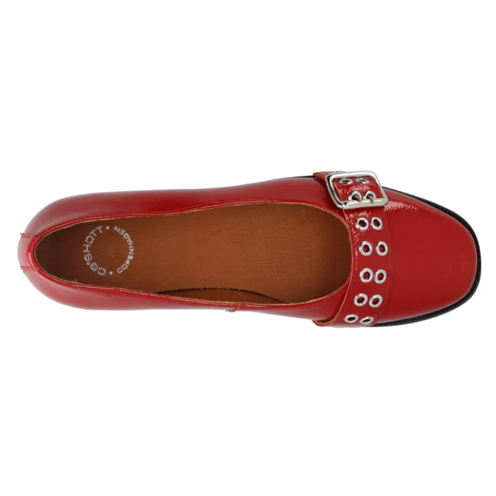 Ballerina Sko^Cashott Patent Diana Loafer Ballerina Sko Rød