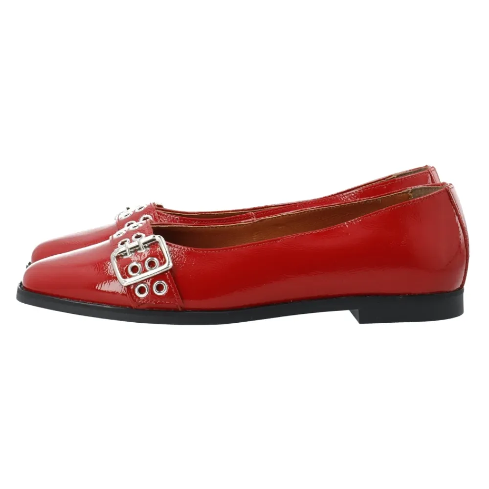 Ballerina Sko^Cashott Patent Diana Loafer Ballerina Sko Rød