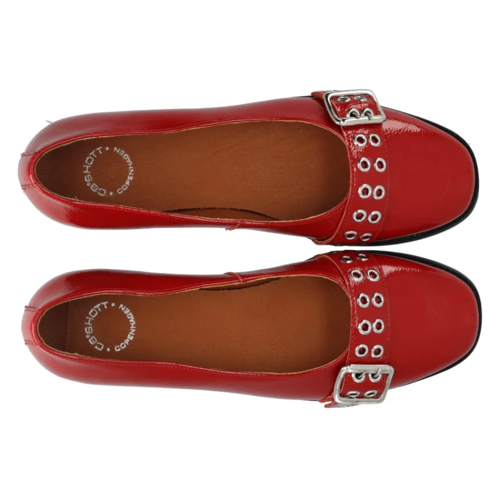Ballerina Sko^Cashott Patent Diana Loafer Ballerina Sko Rød