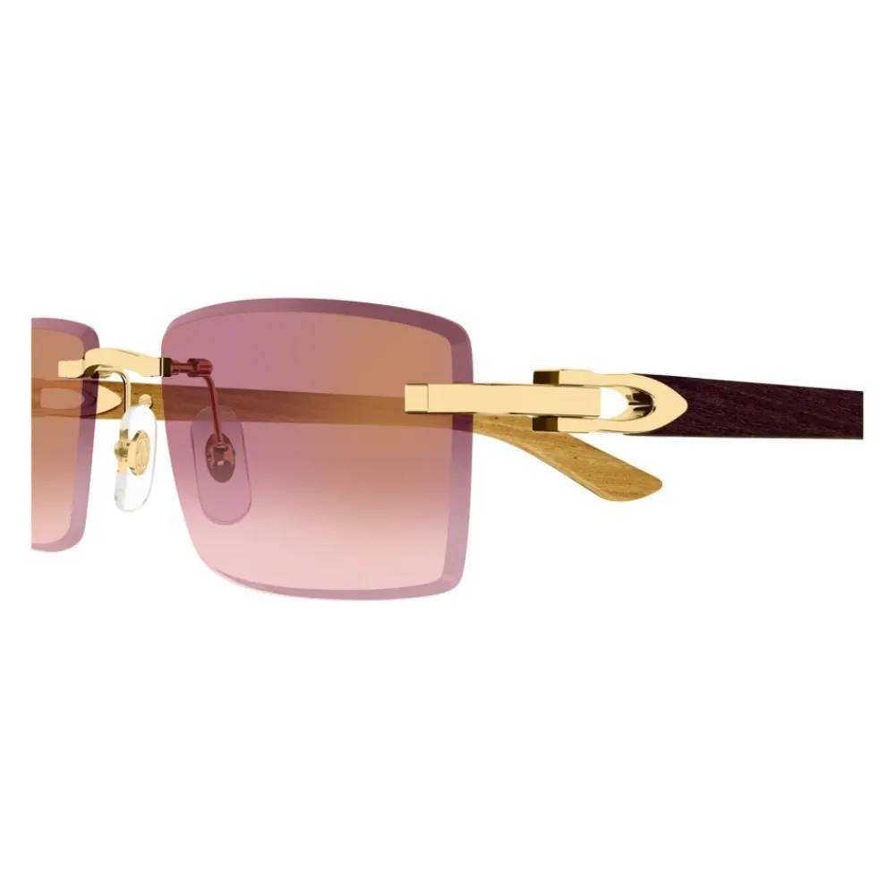 Solbriller<Cartier Rectangle Solbriller Gul