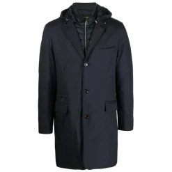 Frakker^Moorer Redon-Skt Hooded Coat Blå