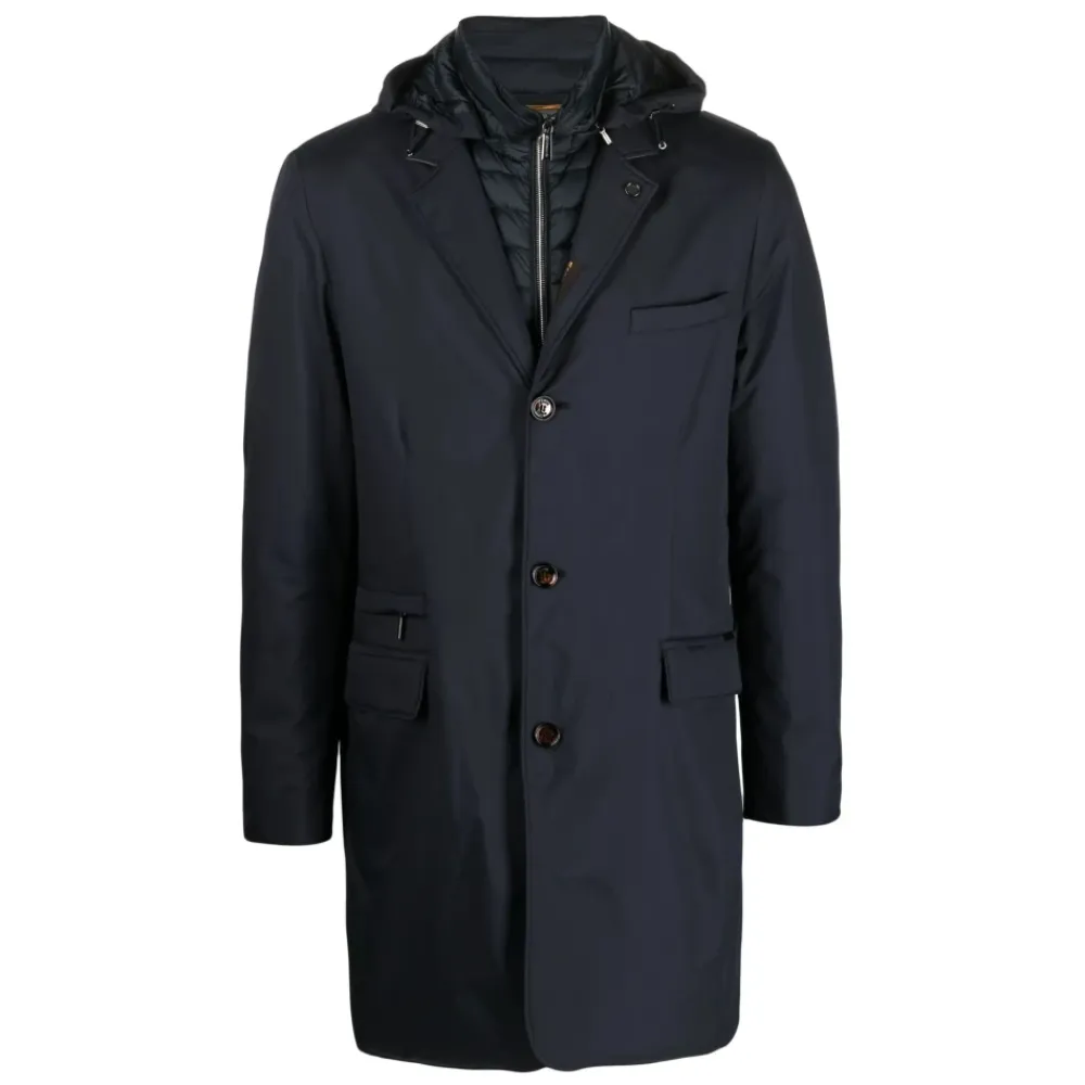 Frakker^Moorer Redon-Skt Hooded Coat Blå