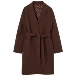 Frakker<Gucci Reversible Silk Wool Coat Brun