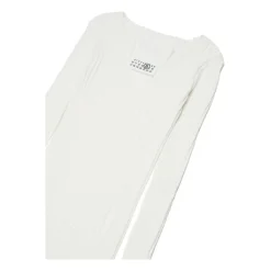 Kjoler & Nederdele<MM6 Maison Margiela Ribbed Long-Sleeve Dress Hvid
