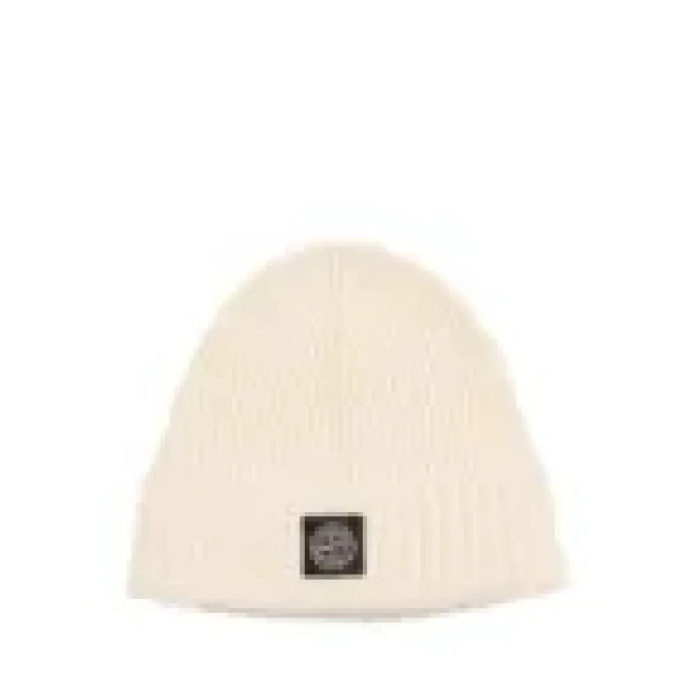 Huer & Kasketter^Stone Island Ribbed Wool Cashmere Beanie Beige