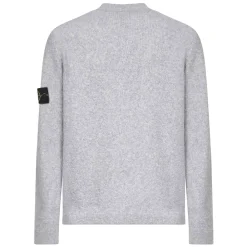 Strik^Stone Island Ribbet Crewneck Sweater i Grå