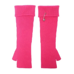 Handsker^Versace Ribbet Uldhandsker med Medusa Detalje Pink