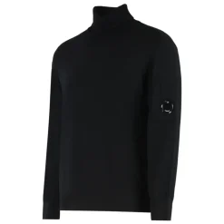 Strik<C.P. Company Ribstrik turtleneck sweater Sort