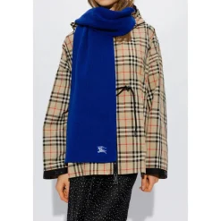 Halstørklæder Og Tørklæder|Tørklæder^Burberry Ribstrikket Cashmere Halstørklæde Blå