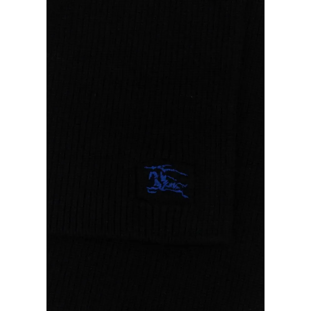 Tørklæder<Burberry Ribstrikket Cashmere Halstørklæde Sort