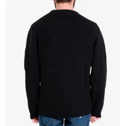 Strik^C.P. Company Ribstrikket Crew Neck Sweater Sort