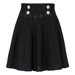 Nederdele<Balmain Ribstrikket skater nederdel Sort